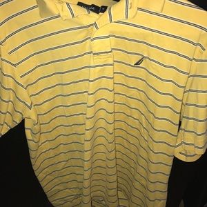 Nautica Yellow Stripped Short Sleeve